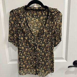 Sezane Floral Blouse Top